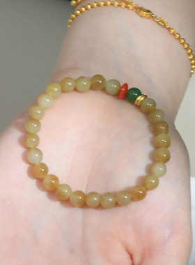 SUMOJEWEL【小圆满】天然金发晶手链女新中式国风手串送礼物