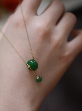 SUMOJEWEL《环佩》新中式复古俄料碧玉墩子设计款手链项链