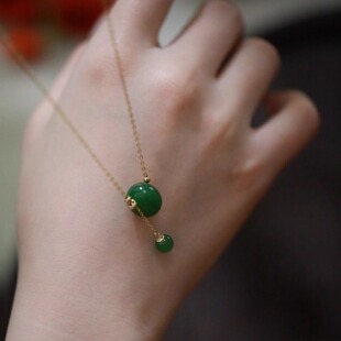 SUMOJEWEL《环佩》新中式复古俄料碧玉墩子设计款手链项链