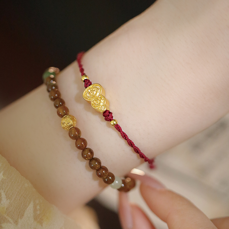 SUMOJEWEL女足金葫芦编绳手链