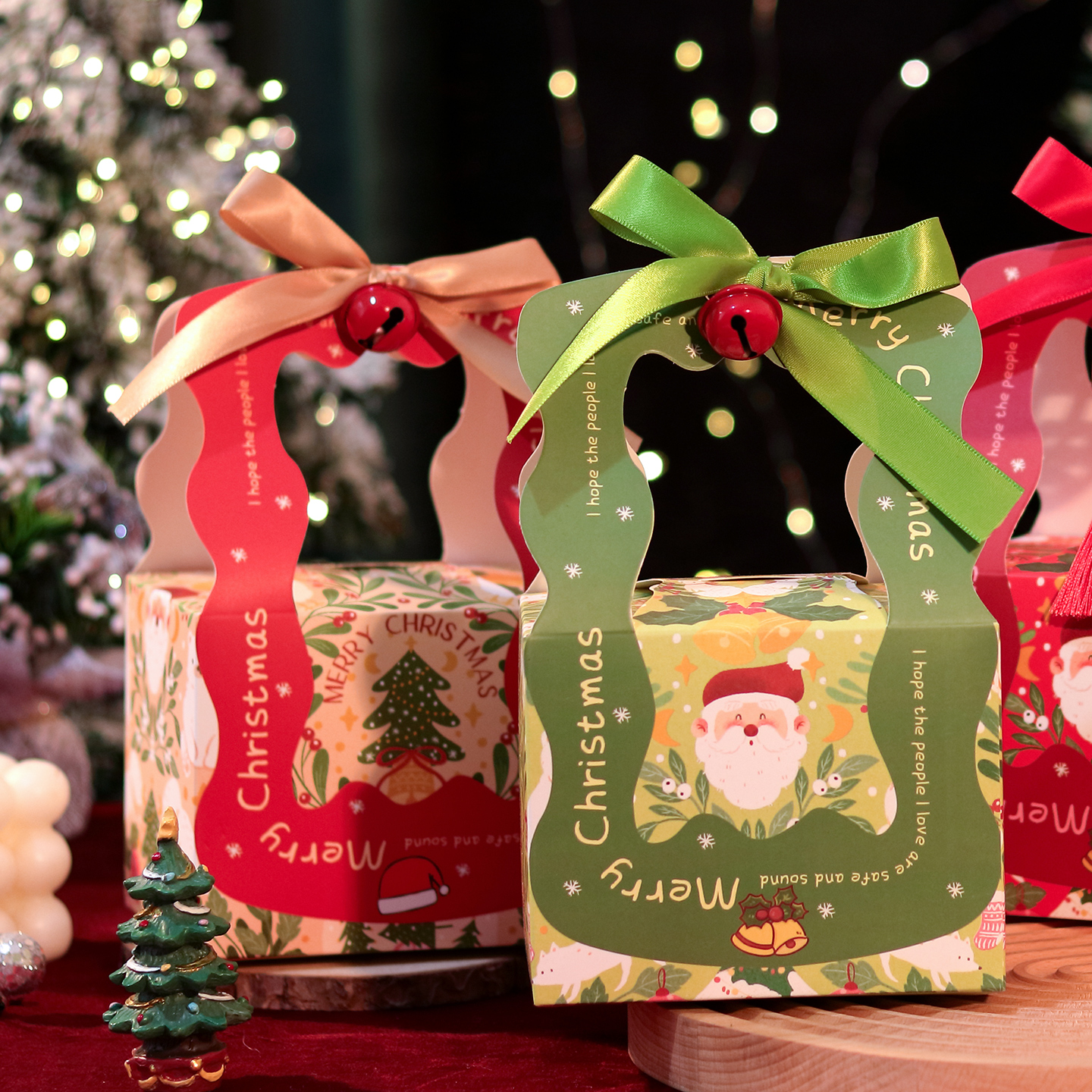 圣诞节苹果礼盒平安夜平安果糖果小礼品袋装饰圣诞儿童礼物包装盒