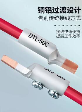 铜铝接头过渡连接插针DTL-10/16/25/35/50空开电表线鼻子接线端子