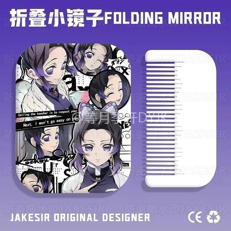 鬼灭之刃周边小镜子Q版折叠化妆镜随身便携式迷你补妆镜梳妆镜