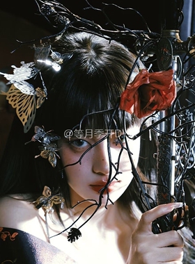 甜酷辣妹立体3D蝴蝶发夹侧边夹