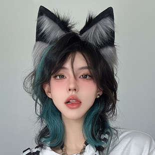 猫耳朵电动头饰女生漫展cos可以动的兽耳发箍狼耳头箍发夹万圣节