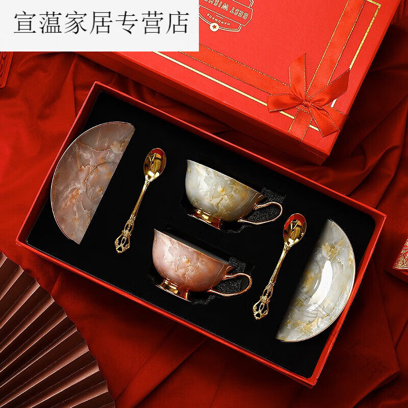 情人节闺蜜女生实用感小众结婚新婚订婚礼物送新人新娘创意石纹粉