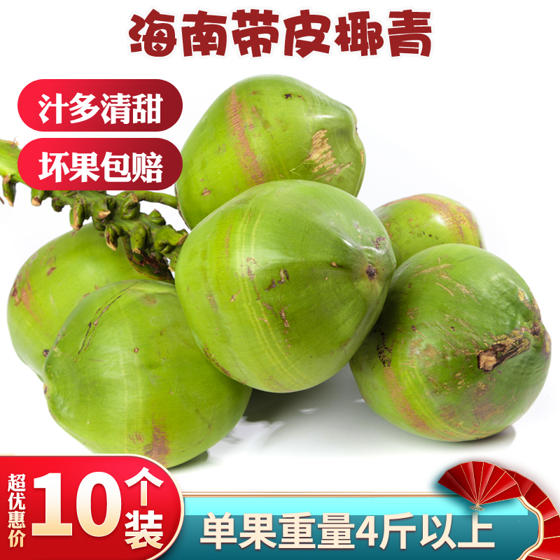 海南椰子文昌带皮新鲜10个装椰青