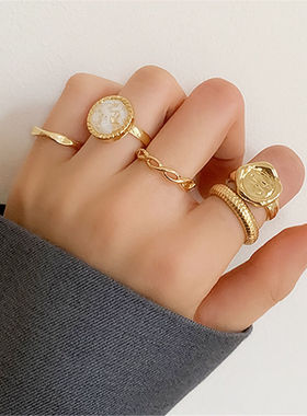 指环韩版戒指食指开口可调节