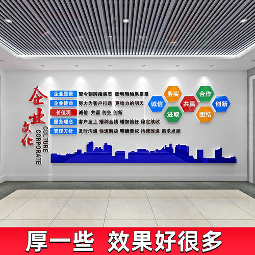 企业文化墙贴定制公司Logo墙会议办公室背景墙面装饰布置励志标语