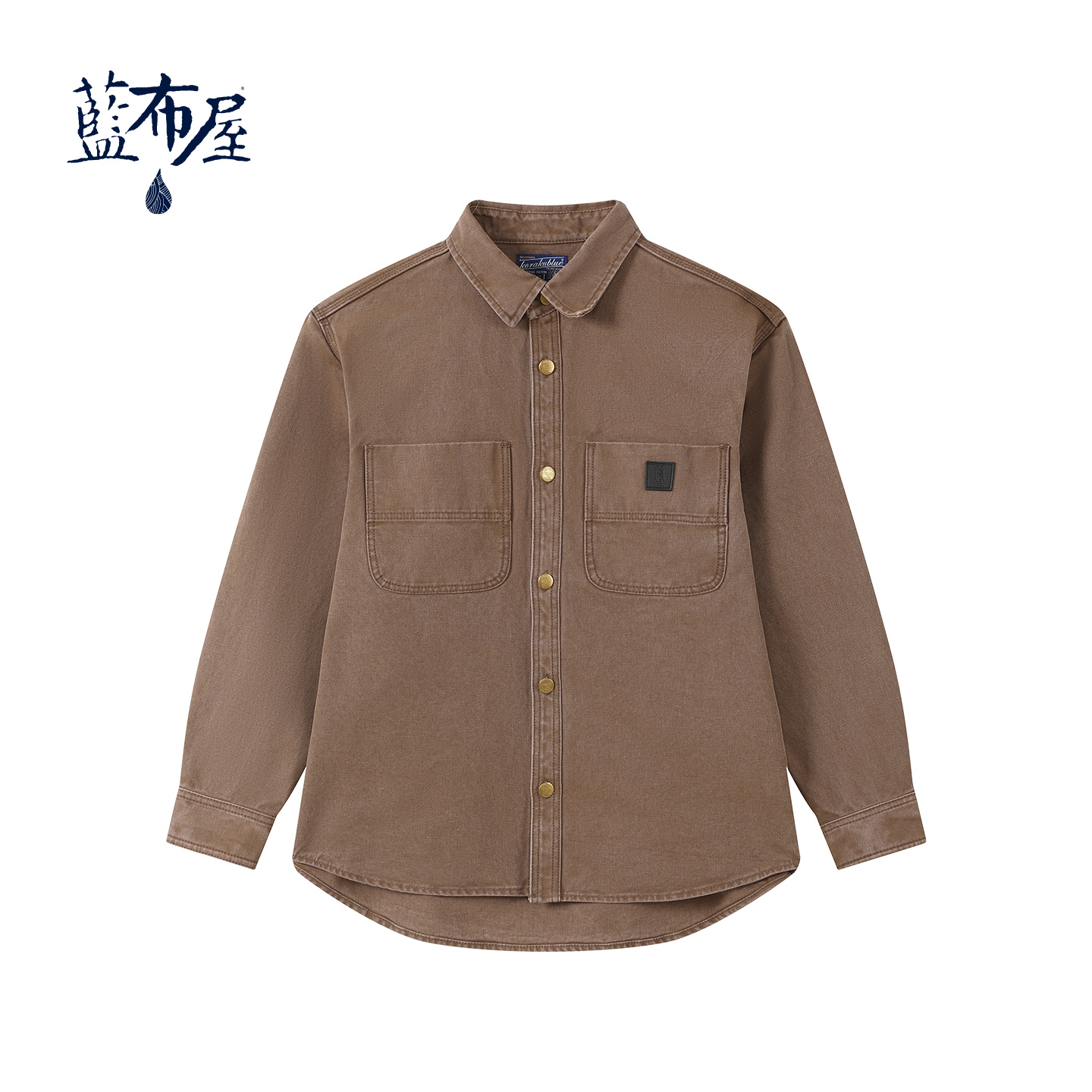复古水洗做旧重磅珠帆工装衬衫