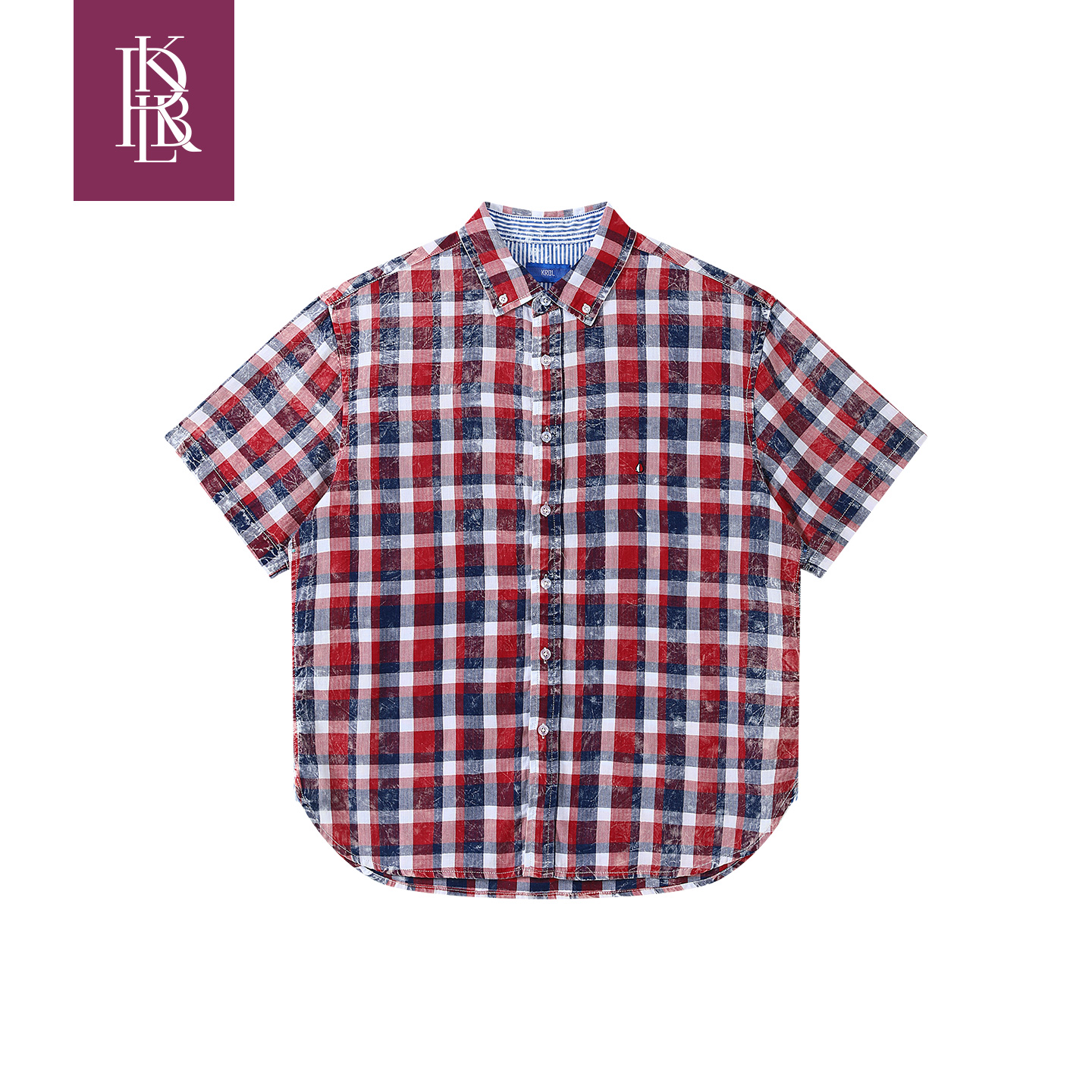 线下专柜同款经典格纹短袖衬衫