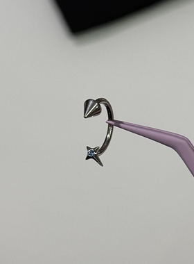 唇环钛合金马蹄环耳骨环耳环M0.9牙口内螺旋CZQY 10067