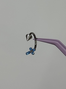 唇环钛合金耳骨环耳环M0.9牙口内螺旋CZQY 10047