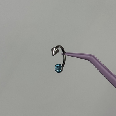 唇环钛合金M0.9牙口内螺旋CZQY 10012