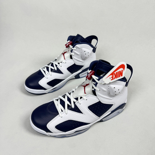 耐克Air 奥运 CT8529 164 白蓝 复古篮球鞋 AJ6 Jordan 2024版
