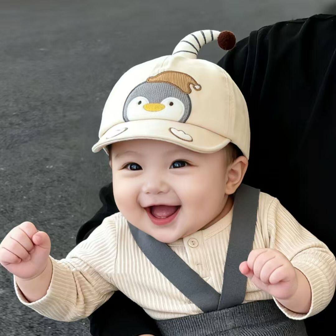 小月龄婴儿帽子春夏季薄款可爱男女宝宝鸭舌帽遮阳防晒户外棒球帽