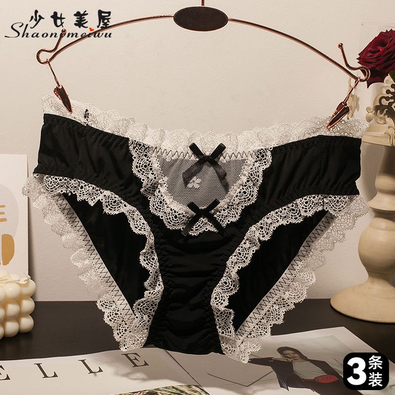 蝴蝶结纯棉裆三角裤洛丽塔