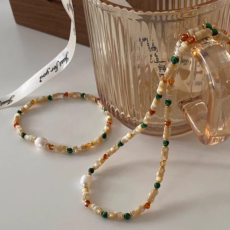 玛瑙珍珠项链美拉德贝壳