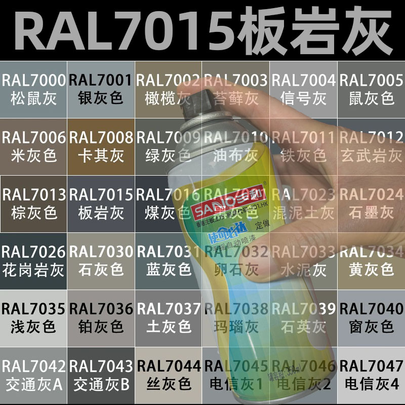 三和手摇自喷漆RAL7015板岩灰色ral7016劳尔货架修补油漆使命必达
