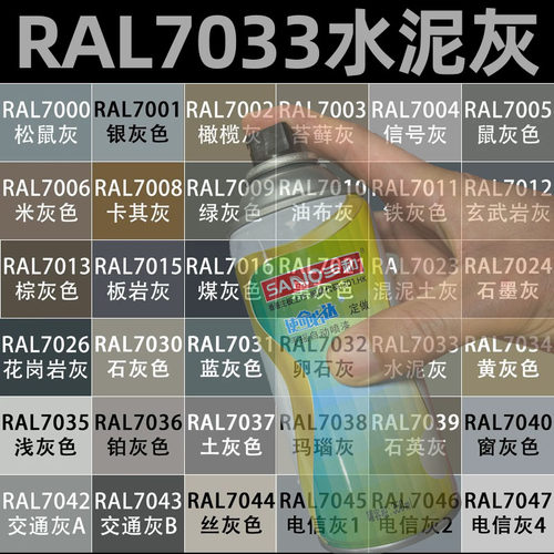 三和自动喷漆RAL7033水泥灰色ral7035浅灰色货架翻新金属防锈油漆