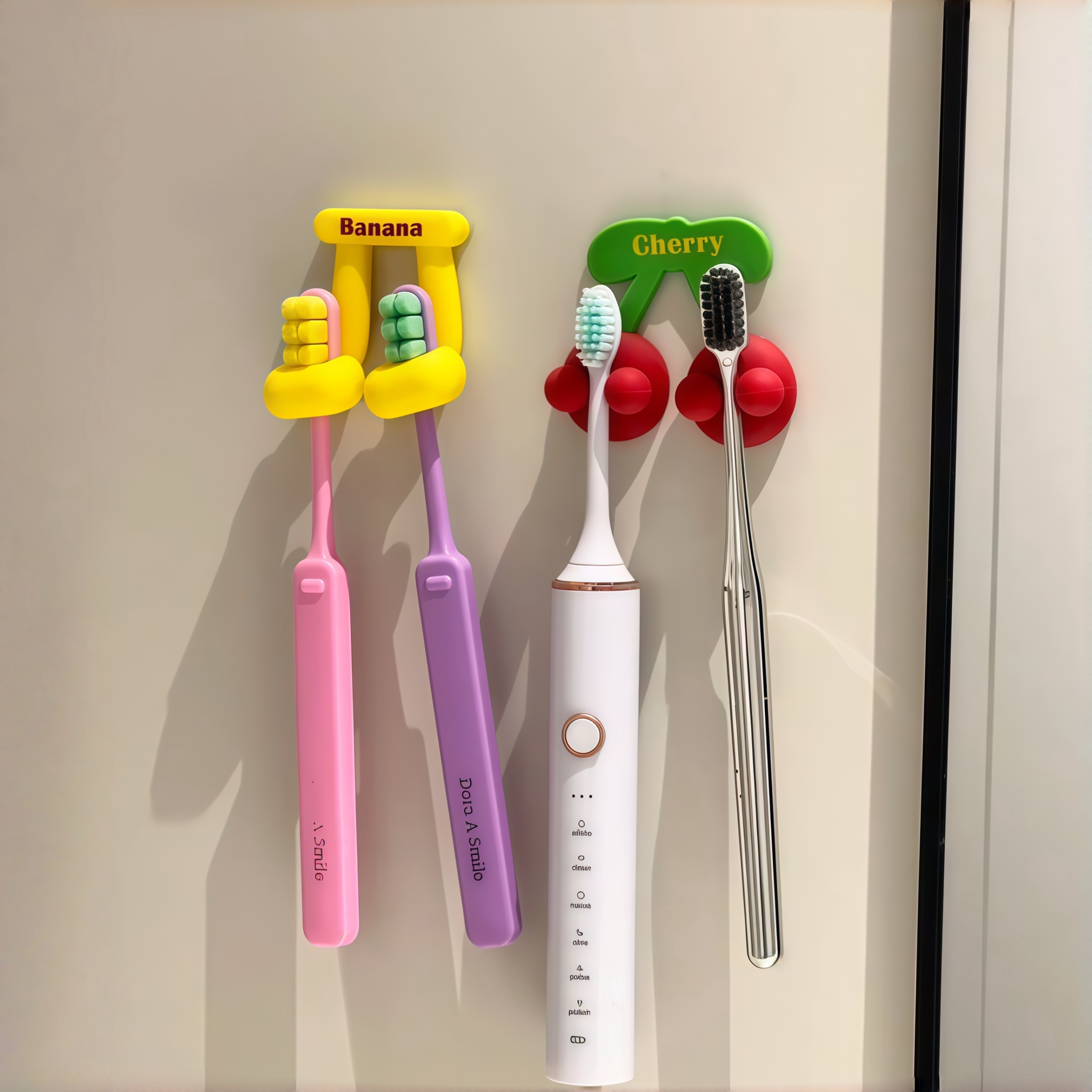 电动牙刷架壁挂免打孔镜柜下浴室卫生间挂钩牙刷置物架收纳家用