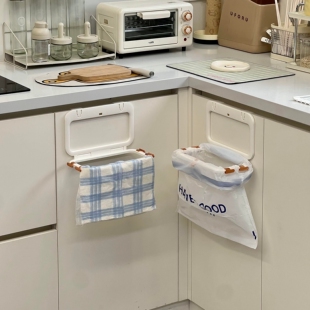 厨房壁挂垃圾桶家用挂式高颜值厨房专用免弯腰可折叠大容量垃圾架