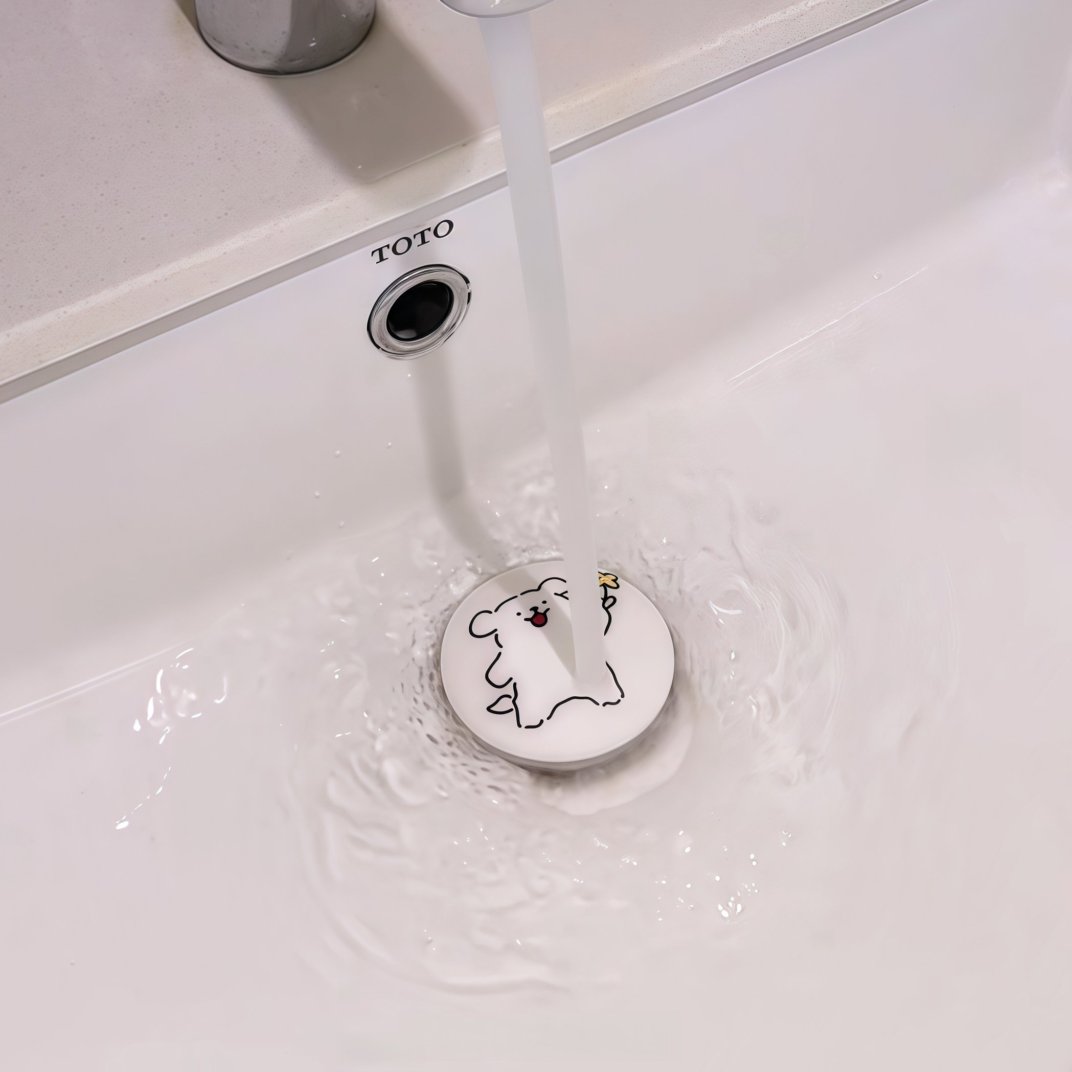 可爱小狗铜芯陶瓷洗脸盆防臭防反水通用神器漏水塞下水器弹跳芯,家装主材,脸盆配用件,淘宝优惠券,粉丝福利购,淘宝优惠卷