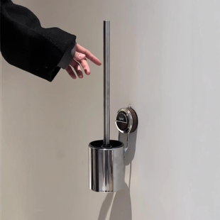 马桶刷高级感不锈钢壁挂卫生间专用吸盘长柄套装超级好用2025新款