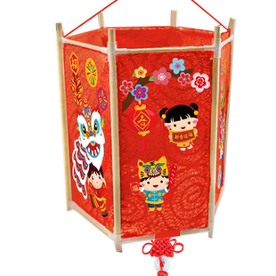 马年手工宫灯新年灯笼diy春节花灯材料包手提小学生幼儿园自制