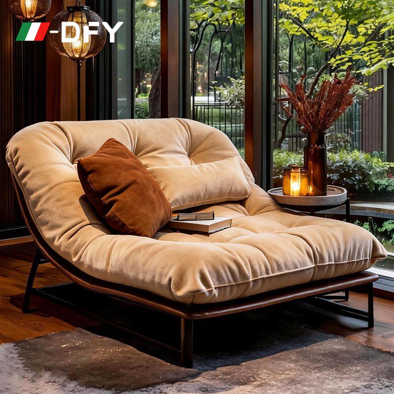 速发单人懒人沙发椅主卧室现代简约客厅布艺休闲椅可躺可睡贵妃沙