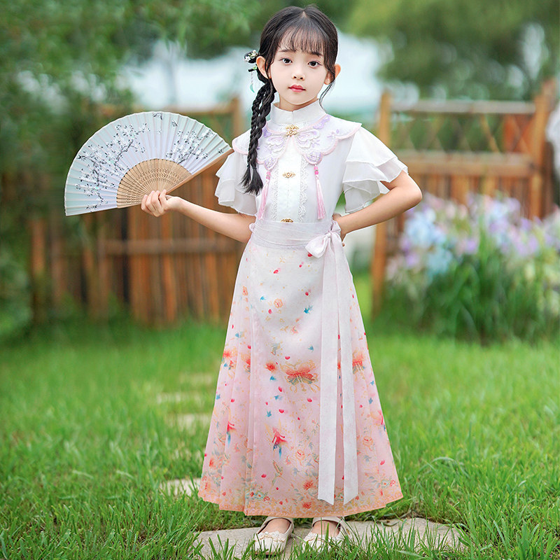 速发马面裙2024夏国新季薄款童套装上衣粉色生款风轻薄古装汉服,女装/女士精品,汉服半身裙,淘宝优惠券,粉丝福利购,淘宝优惠卷