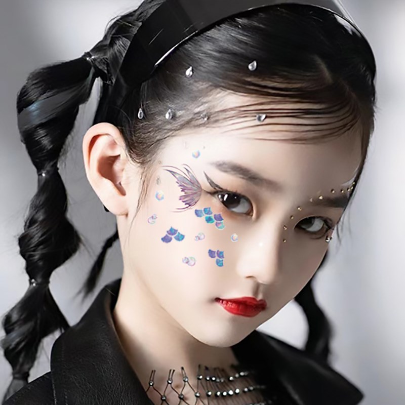 速发圣节脸贴妆容贴纸贴儿童蝴蝶脸部彩绘装饰画脸化妆贴画天使图片