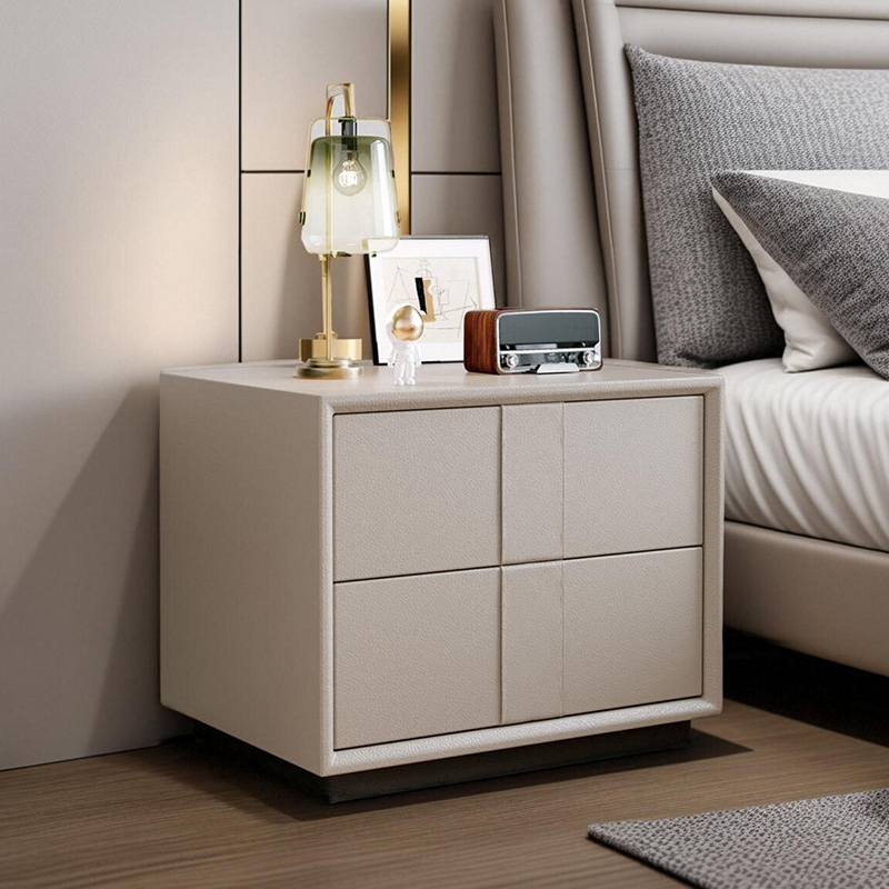 速发床头柜简约家用卧床小型实木室边柜20储4新款皮床收纳2物柜子