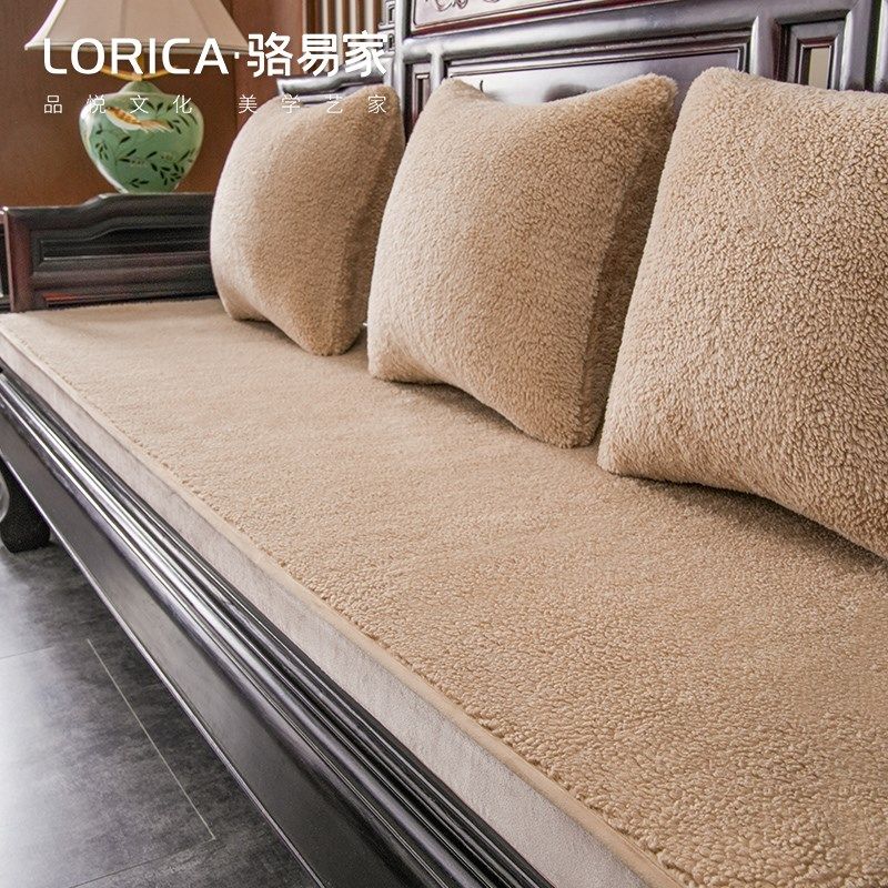 速发沙发垫冬季新防加厚实木盖布中巾毛绒沙发套罩盖滑罗汉床垫