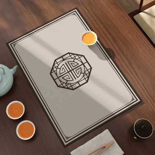 速发新中式茶垫沥水垫中国风茶桌台面吸水杯垫子隔热防烫茶具餐桌