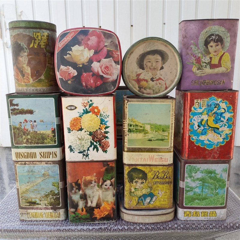 速发老物件摆件老旧绘画铁盒子饼干盒茶道盒复古怀旧收藏展览摄影