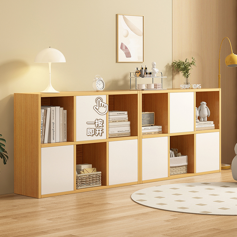速发书由带门简易靠墙自柜组家格子柜合用书架落地置物架储物收纳