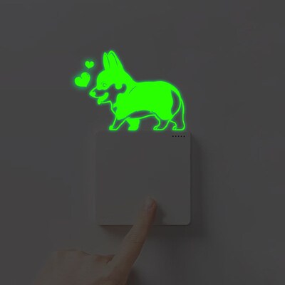 速发跨境创意夜光贴光动物小狗 儿童房星贴发纸墙星纸 家饰改造