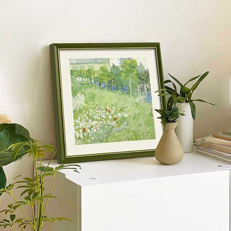 现货速发法式小众艺术装饰画客厅卧室餐厅挂画绿色轻奢ins玄关房