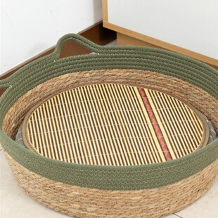 速发板编蒲草猫窝藤编狗凉四季通用猫抓草一体夏天窝窝手工可拆洗