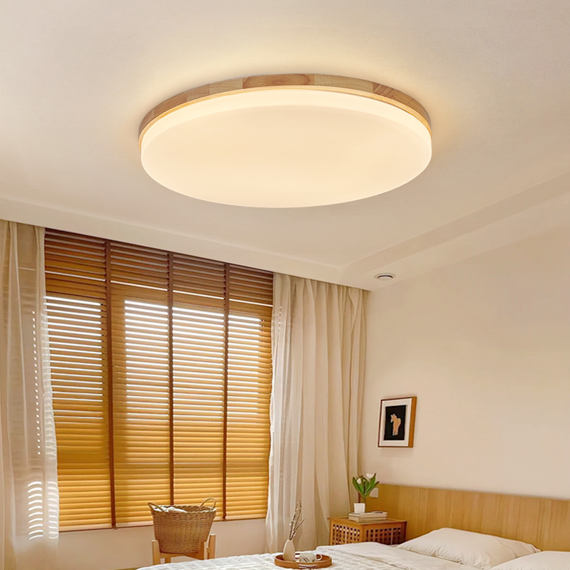 速发卧室灯主卧灯20间4年新护简约日式原木房2吸顶灯全光谱款眼灯