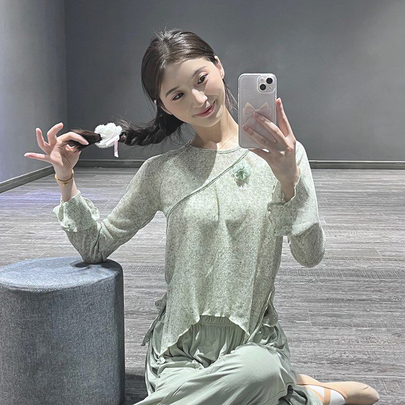 速发舞蹈服体装新款成人中国舞直筒阔古裤腿典舞练功服形套上衣