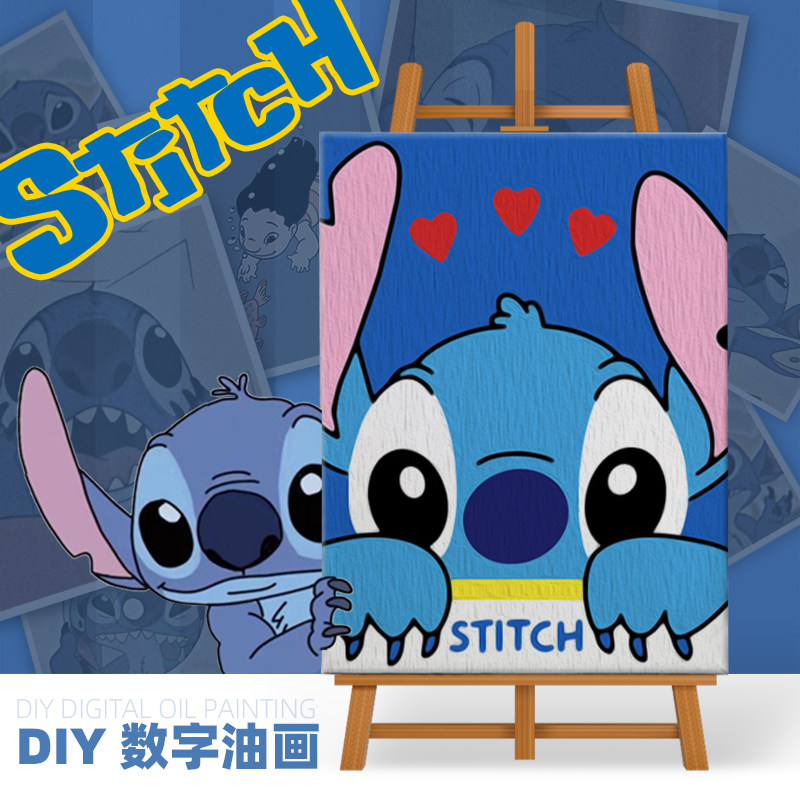 速发数字油画手工填色油彩画儿童手绘涂色装饰画画