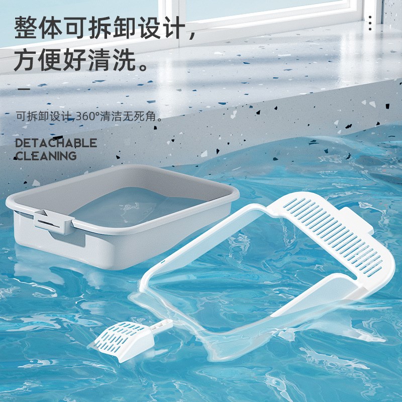 速发半封闭猫砂盆开放所式厕猫带垃圾盒装垃圾袋小猫幼猫LUO
