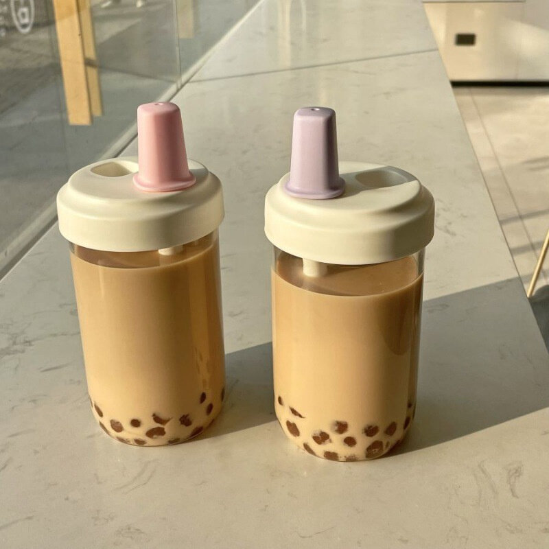 现货速发随手杯可吸珍珠的吸管杯子简约便携耐热塑料水杯大容量学