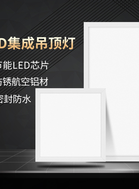 集成吊顶嵌入式300x300led平板灯格栅灯30x30LED面板灯厨房卫生间