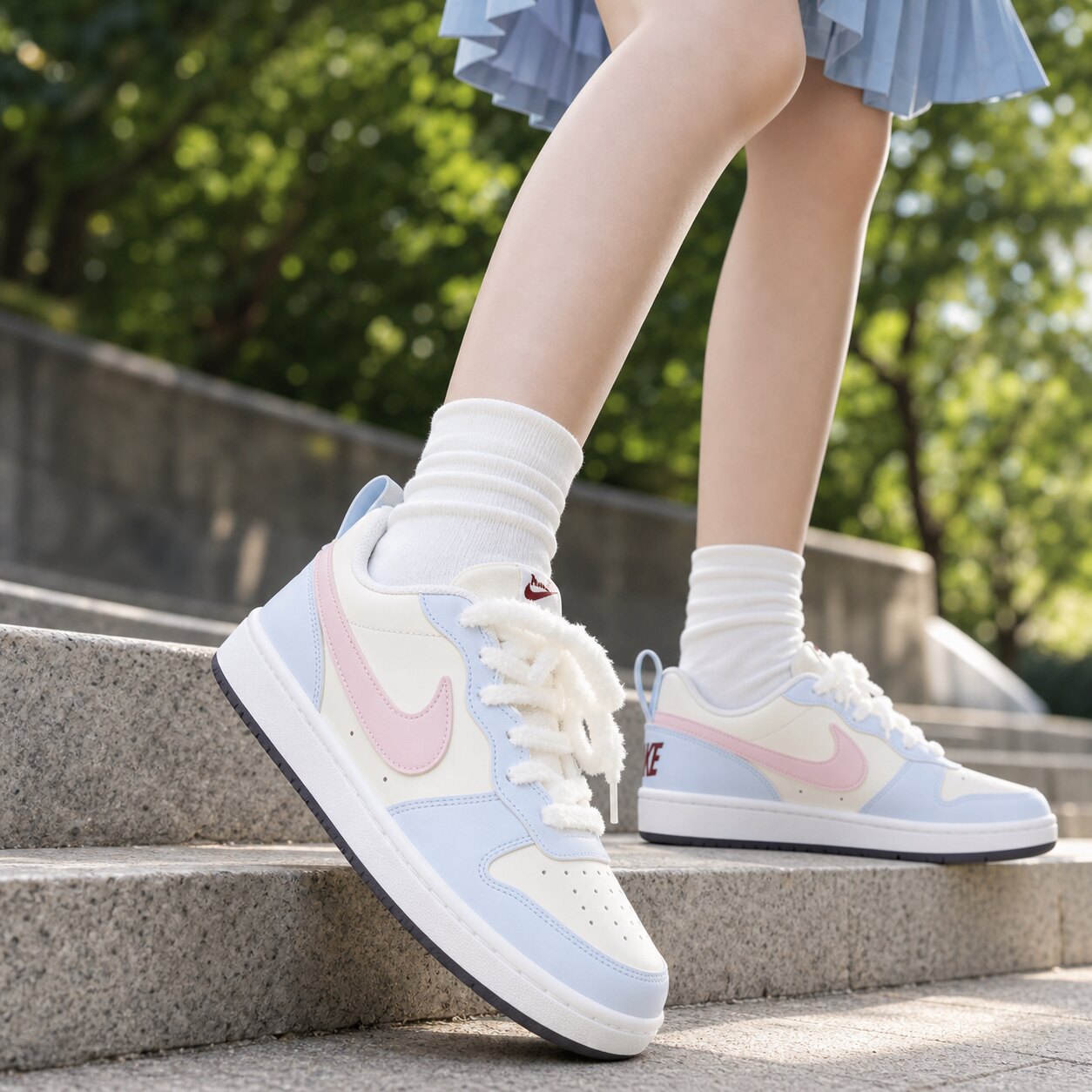 NikeCourtBorough小空军板鞋女
