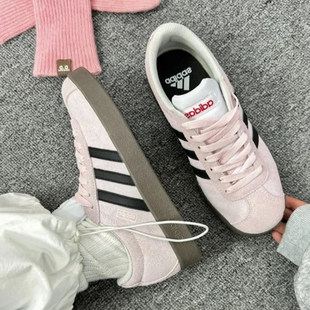 阿迪达斯Adidas三叶草粉色少女感配色低帮休闲百搭女款德训板鞋