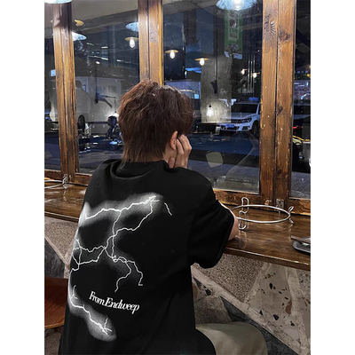 2024爆款新款闪电半袖oversize潮