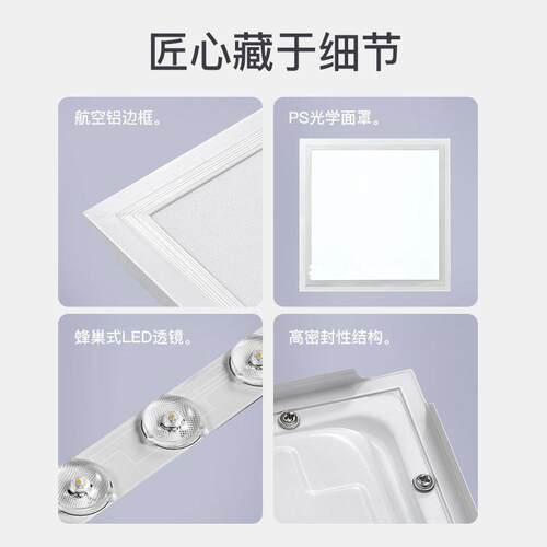 集成吊顶le长d灯厨房灯6平板入灯卫生间嵌式方形扣板灯300x30BBF0